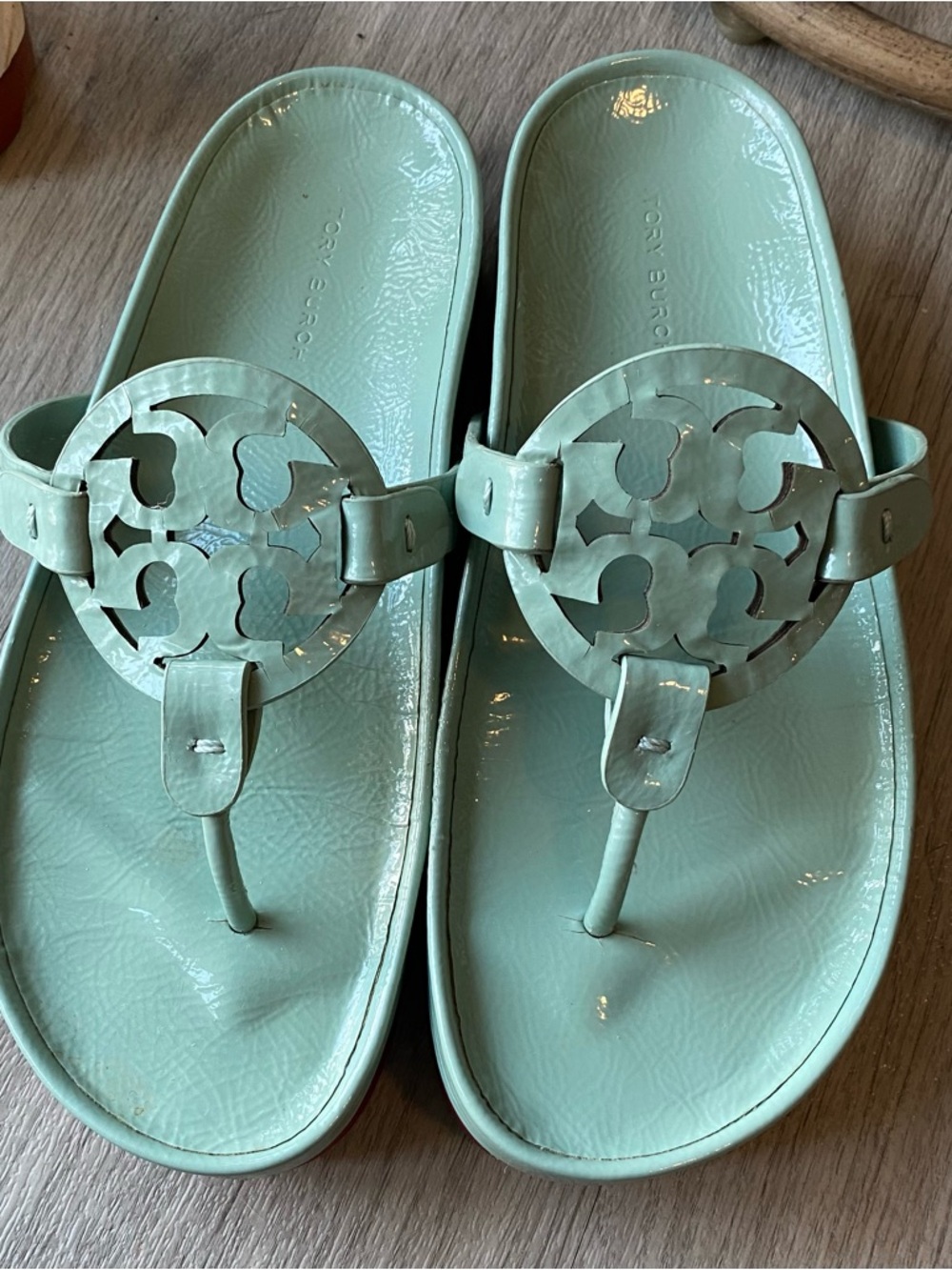 Tory Burch Miller Cloud Sandals – Sea Wind/Red (7.5 - Picture 3 of 9